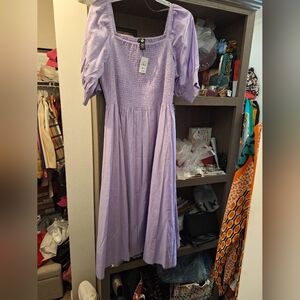 Ashley Stewart, Shirred Linen Dress with pockets-NWT, Size 18/20..Great Quality*